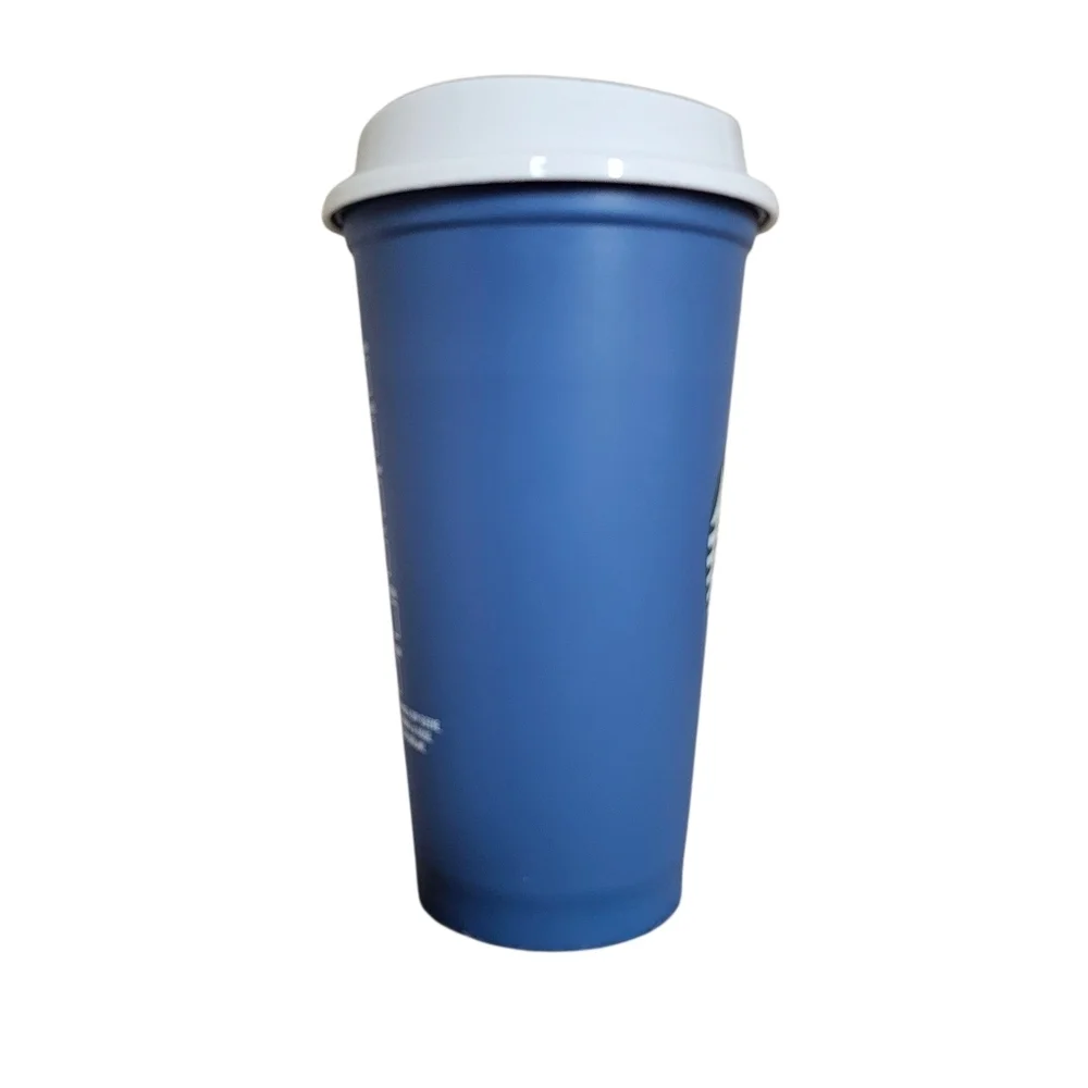 Starbucks 2013 Reusable Tumbler Blue Siren Plastic Travel Coffee Cup 16oz.